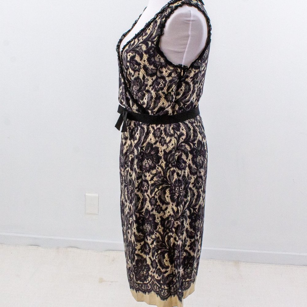 Moschino L Silk Reversible Lace Print Midi Dress - Picture 13 of 16
